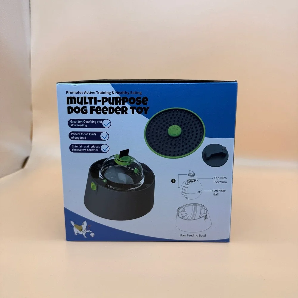 Multi-Purpose Dog Feeder 3 in 1 IQ Training Slow Feeding w/ Treat Ball, Lick Mat